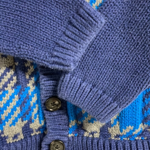 Blue and grey argyle Janie and Jack Cardigan, size 12-18 months - Picture 5 of 6